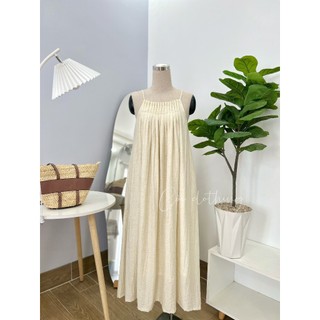 Sundress - Đầm Linen 2 dây xếp ly hở lưng
