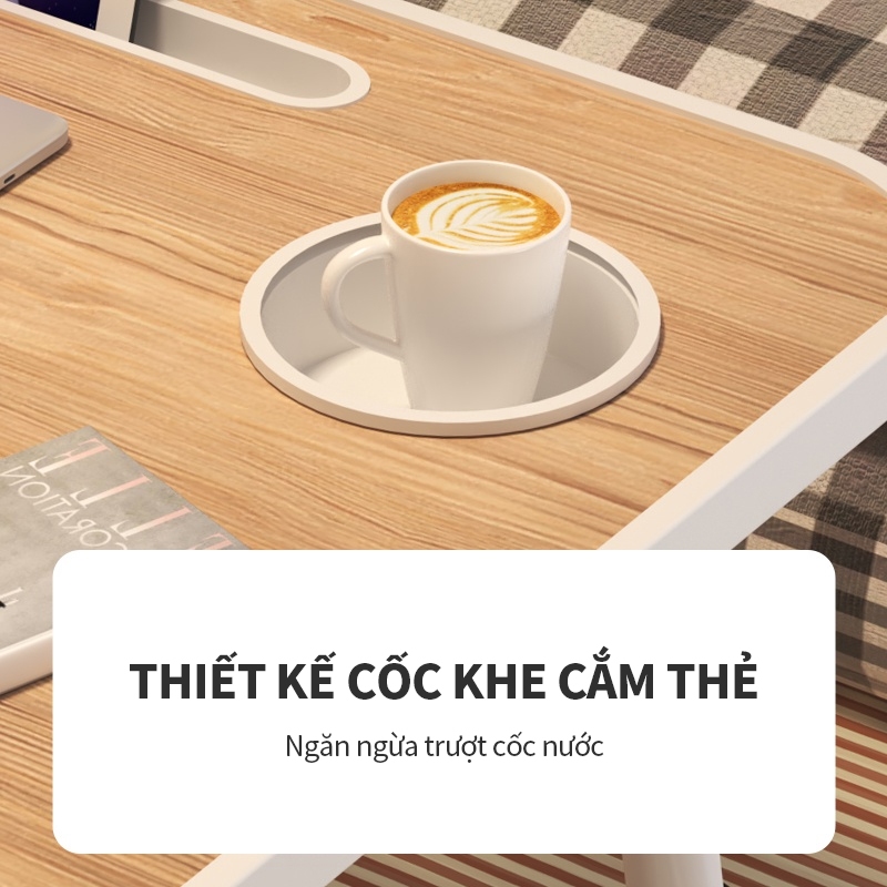 AIODIY Bàn học làm việc gấp gọn Bàn gấp máy tính xách tay Với Cup Holder Với khe cắm thẻ | BigBuy360 - bigbuy360.vn