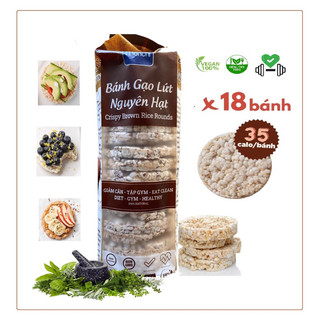 Bánh cho người tiểu đường, ăn kiêng, thực dưỡng - Bánh gạo lứt nguyên hạt Monchi 170gram 18 bánh