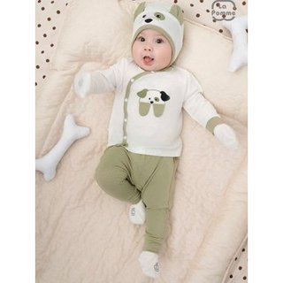 Bộ cài chéo cài giữa Body dài tay La Pomme sơ sinh modal petit cao cấp c bé trai bé gái SLD187 SLS186 23001 15070 15001
