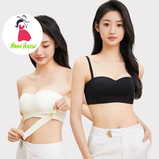 Áo Lót Nữ Quả Ngang Hở Lưng Nâng Ngực Không Gọng Chống Tụt Tạo Khe Cao Cấp 564 { F502 }