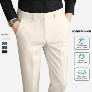 Quần âu nam GOZIN FASHION ống côn vải vitex co giãn,quần tây nam không nhăn không xù -JA31