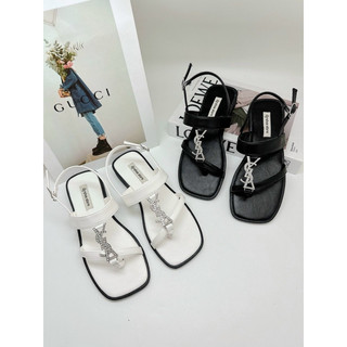 Sandal quai hậu đế bệt đá YS.L siêu hót da mềm