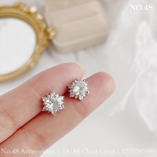 Khuyên tai bạc 925 bông tai pha lê nhỏ mã 4698
