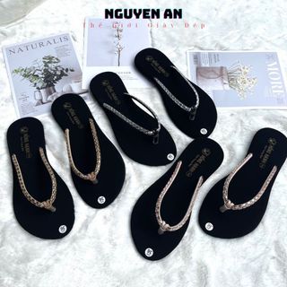 Dép kẹp nữ đính đá dép xỏ ngón nữ dây xoàn mới sang chảnh đủ màu đủ size