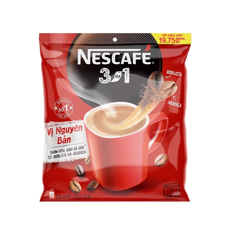 Bịch 100 gói NESCAFÉ cà phê sữa hoà tan