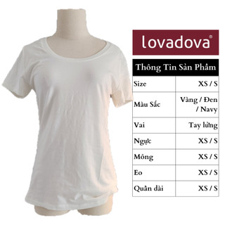 Áo thun cổ tròn cotton co giãn Lovadova 23B02C001