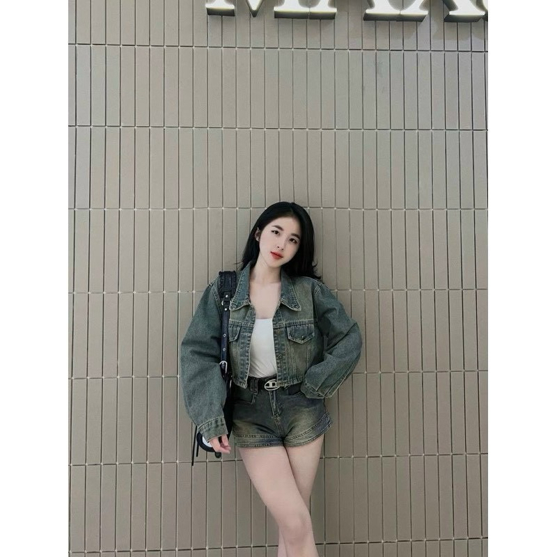 Quần short bò jeans nữ tôn vòng 3 ống rộng lưng cao hack dáng cực xinh | BigBuy360 - bigbuy360.vn