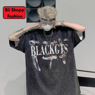 Áo thun loang xám BLACKGTS unisex Local brand, Áo phông BLACKGTS wash Ullzang tay lỡ 100% Cotton