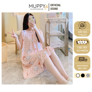 V35 Đầm Mặc Nhà Lanh Lụa Dáng Suông MUPPY Tay Bèo Dễ Thương Chất Mát Tole Kiểu Dáng Trẻ Trung Bầu Mặc Thoải Mái