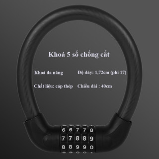Khóa xe đạp thể thao chống trộm khóa dây treo yên xe đạp 4 số xoay mã khóa tránh mất chìa khóa