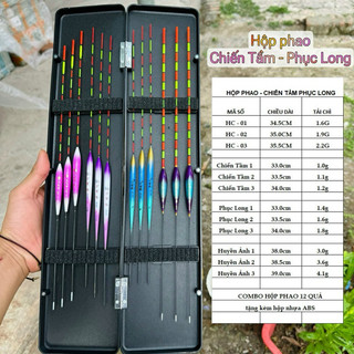 Hộp Phao 12 quả câu cá tổng hợp , thông số như hình ảnh ạ