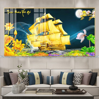 Tranh Tráng Gương Treo Tường "THUẬN BUỒM XUÔI GIÓ" In UV 5D Cao Cấp