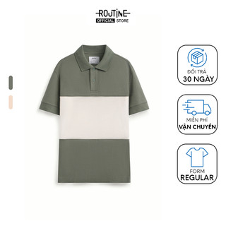 Áo Polo Nam Tay Ngắn Cotton Pique Phối Màu Form Regular - Routine 10S24POL008