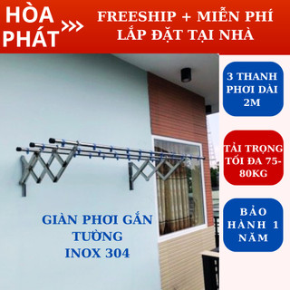 ⏰ giàn phơi thông minh,giàn phơi quần áo dài 2m inox 304 hòa phát. freeship + miên xphis lắp đặt tại nhà