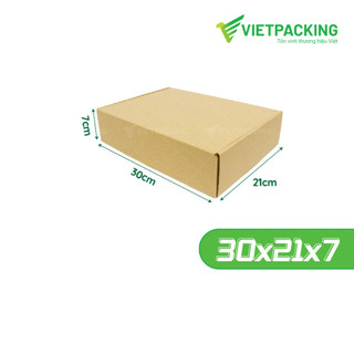 30x21x7 Combo 20 hộp carton nắp gài chắc chắn, hộp carton đựng quần áo, quà tặng, phụ kiện