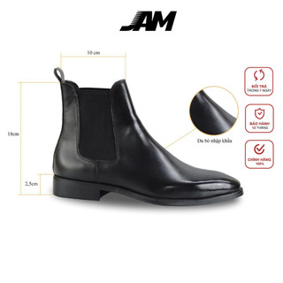 Giày da Nam Chesale Boots chất liệu da bò nhập khẩu Itlia BT01D,Thương hiệu Auguris đế cao 4cm