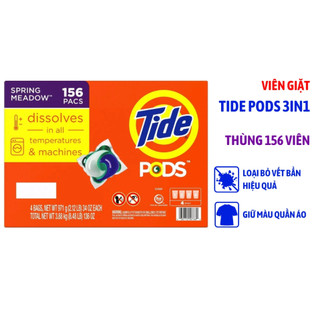 1 thùng Viên giặt xã tide pods 3 in 1 mỹ 156 viên