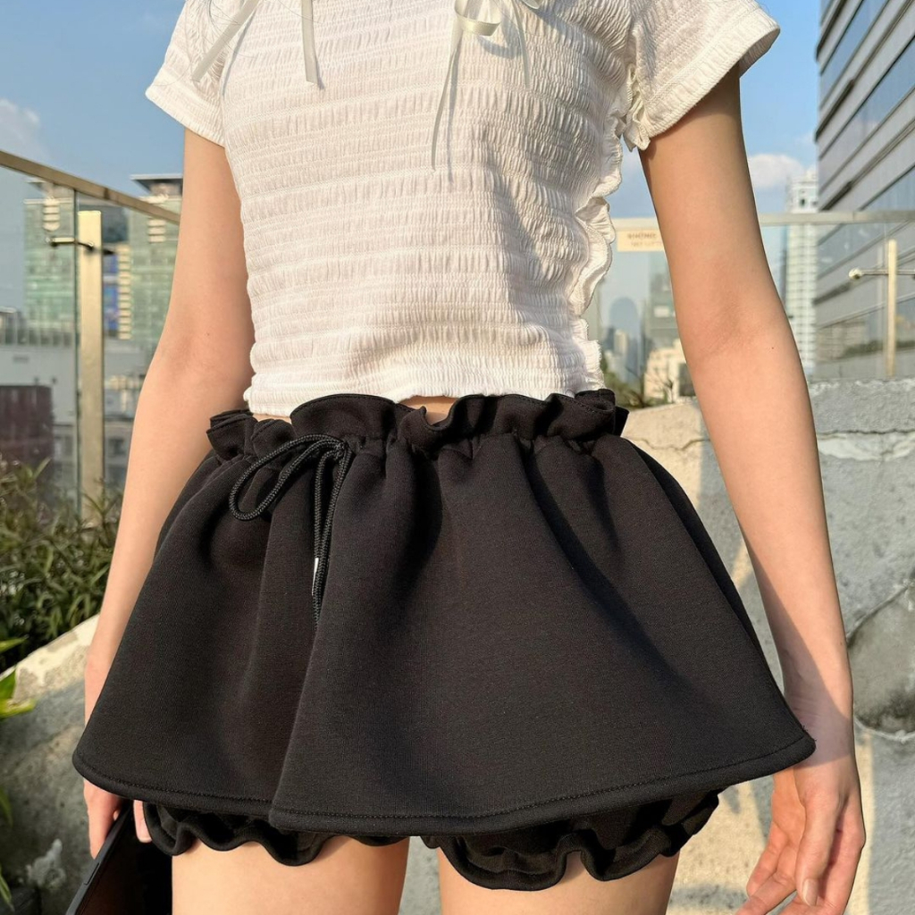 Chân Váy Ngắn Kiểu Xòe PINKSTORE29 Phối Dây Rút Eo C099 | BigBuy360 - bigbuy360.vn