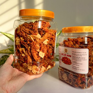 Heo Khô Cháy Tỏi Tasty Hũ 500g từ thịt heo thật tỏi phi rất thơm