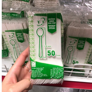 Gói 50 dĩa nhựa cao cấp dùng 1 lần - dĩa ăn bánh sinh nhật