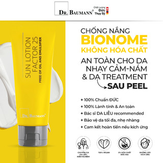  Kem chống nắng thuần chay cho da nhạy cảm Dr. Baumann Sun Lotion Factor 25 Free Of Oil And Emulsifier
