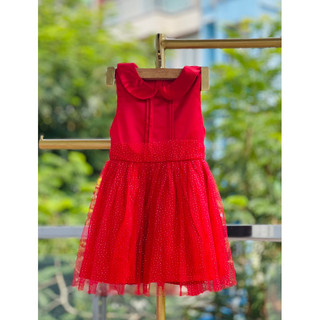 Đầm đỏ cổ sen dành cho bé gái 9 - 24 kg