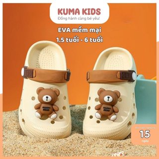 [SALE] Dép sục cho bé gái bé trai gấu 3D Kuma Kids, cross mùa hè cho bé 1,5 đến 6 tuổi siêu nhẹ KD29 HaBu