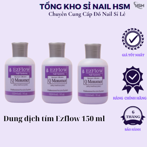 Dung dịch tím Ezflow chính hãng - Nước đắp bột móng tay, nặn hpa chuyên dụng ngành nail