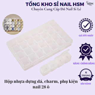 Khay nhựa set 28 ô - 6 ô đựng phụ kiện charm nail - Phụ kiện đồ nail