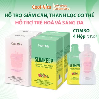 Combo Bộ 2 Hộp Collagen Uống Trẻ Hóa Da & 2 Hộp Enzyme Uống Detox Hỗ Trợ Giảm Cân Coolvita (4 Hộp)