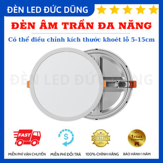 Đèn Downlight Âm Trần Đa Năng 8W - 15W chỉnh được kích thước lỗ khoét - Ánh Sáng Trắng (BH 1 NĂM)