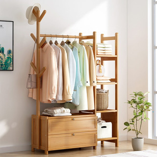💥HÀNG CÓ SẴN💥  Kệ tre để đồ đa năng có ngăn  kéo , kệ treo quần áo gỗ tre , giá treo quần áo chữ A derco quán
