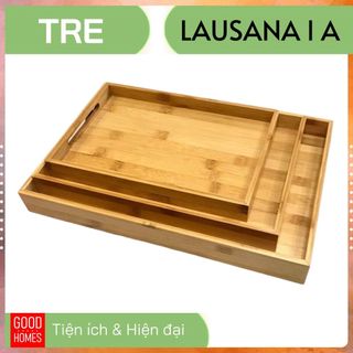 Khay gỗ tre để ấm chén uống trà
