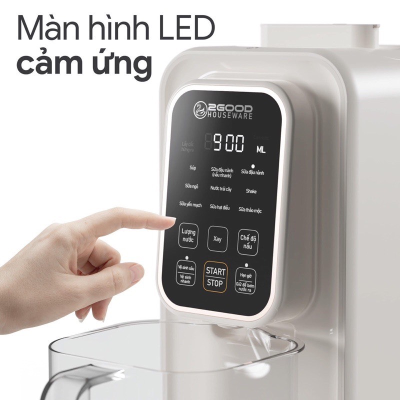 Máy Làm Sữa Hạt 2GOOD SONA i8 1,2 Lít - 9 Chế Độ Nấu Và Vệ SInh Tự Động - Hàng Chính Hãng Bảo Hành 12 Tháng
