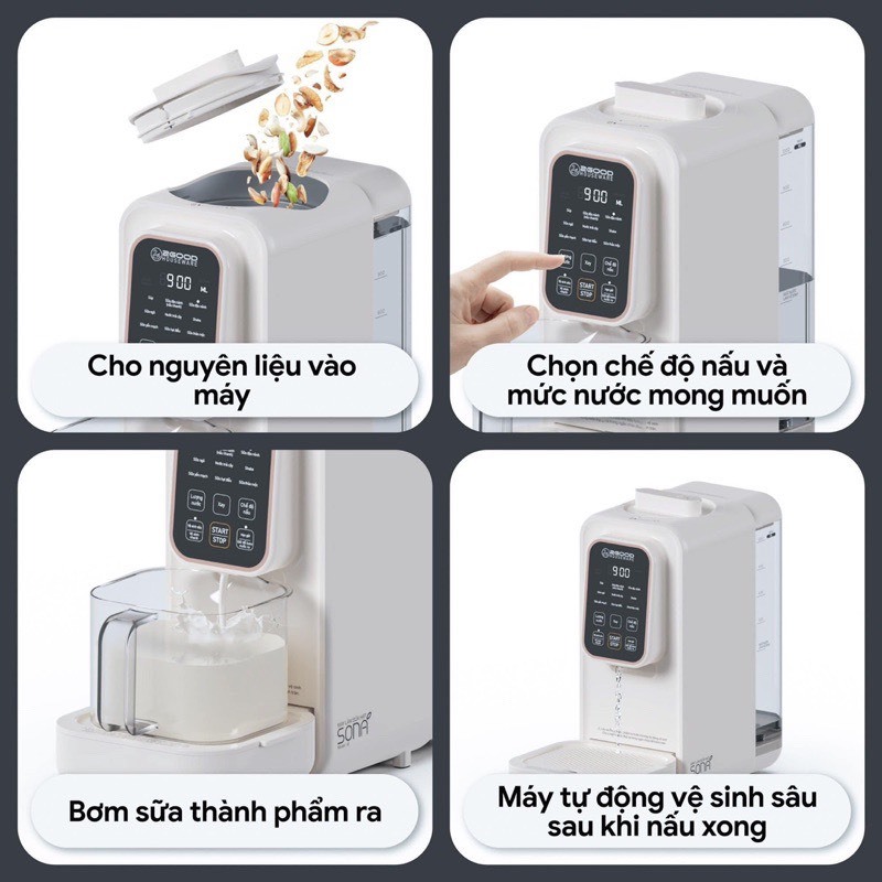 Máy Làm Sữa Hạt 2GOOD SONA i8 1,2 Lít - 9 Chế Độ Nấu Và Vệ SInh Tự Động - Hàng Chính Hãng Bảo Hành 12 Tháng