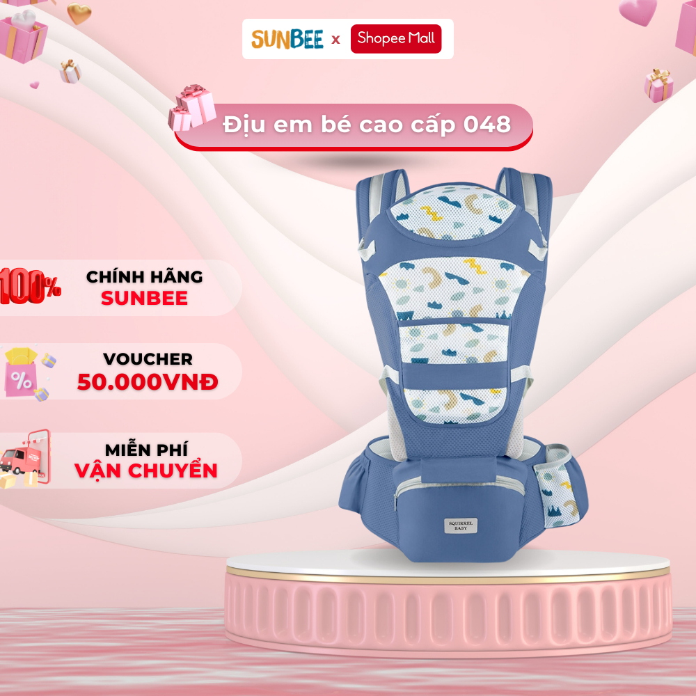 Địu em bé 4 tư thế MUMKID, địu em bé cao cấp thoáng khí chống gù MK048