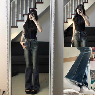  Quần Jeans Nữ Ống Loe Tua Rua Phong Cách Đường Phố Năm 2024 