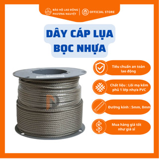 Dây cáp lụa lõi thép bọc nhựa PVC (tính theo mét tới) cáp bọc nhựa -khóa cáp baohophuongnguyet