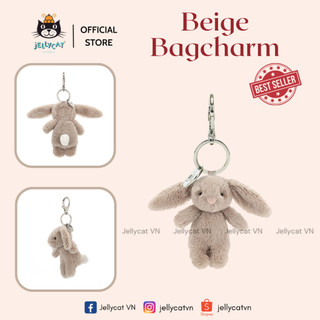 Móc khoá, móc cặp balo gấu bông hình thỏ Jellycat 𝗕𝗲𝗶𝗴𝗲 bag charm