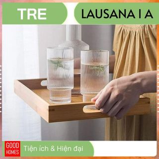 Khay gỗ tre để ấm chén uống trà