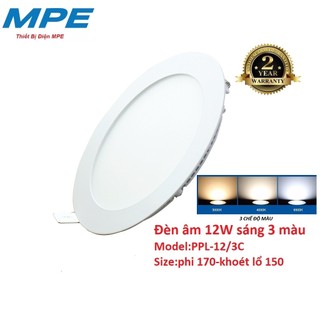 Led Panel Tròn Âm Trần 12W Trắng,vàng MPE