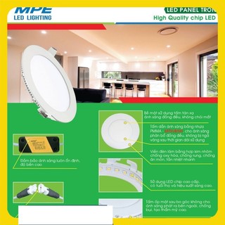 Led Panel Tròn Âm Trần 12W Trắng,vàng MPE