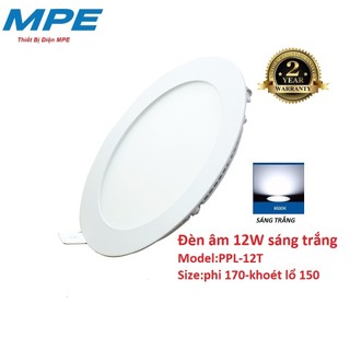 Led Panel Tròn Âm Trần 12W Trắng,vàng MPE