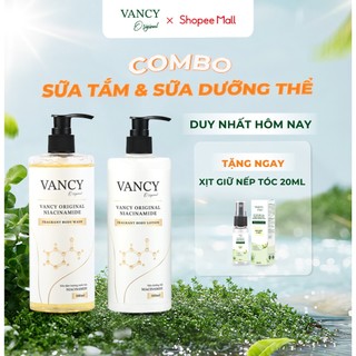 Combo Sữa Tắm Nước Hoa Và Sữa Dưỡng Thể Trắng Da VANCYORIGINAL Niacinamide Fragrant Body Wash & Lotion 500ml