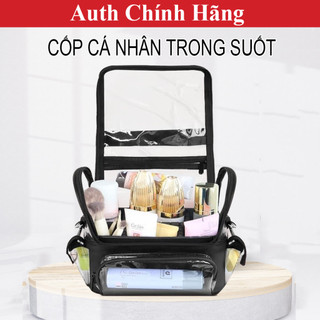 Cốp đựng cọ mỹ phẩm nắp trong suốt có quai đeo