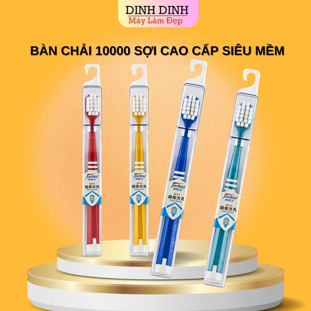 Bàn chải đánh răng 10000 sợi xuất Nhật siêu mềm, cho răng nhạy cảm, răng Implant, răng giả người lớn