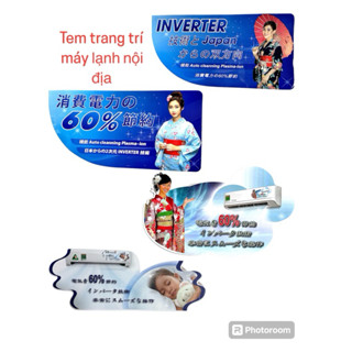 Tem decal dán mặt máy lạnh nội địa Nhật nhiều mẫu