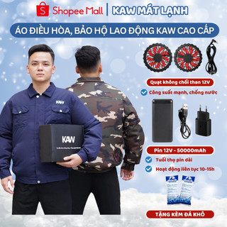 Áo Điều Hòa KAW Cao Cấp Quạt Chạy 10h-15h Pin Tuổi Thọ Cao - Chống Nắng Nóng Tia UV, An Toàn - Vải Cotton Dày Dặn