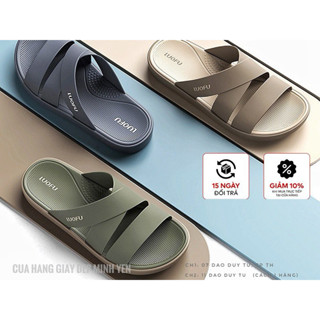 CHÍNH HÃNG LUOFU -  DÉP CAO SU NON - DÉP LÊ NAM LOUFU 3 QUAI CHÉO SIÊU NHẸ